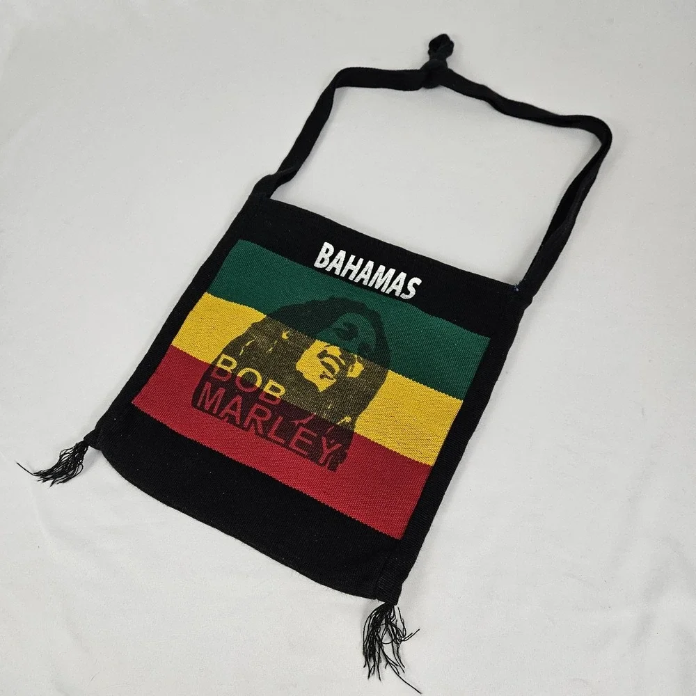 Bob Marley Bahamas Rasta Knit Hobo Pouch Bag One Love Rasta